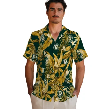 oakland athletics palm leaves green hawaiian shirts fashion forward