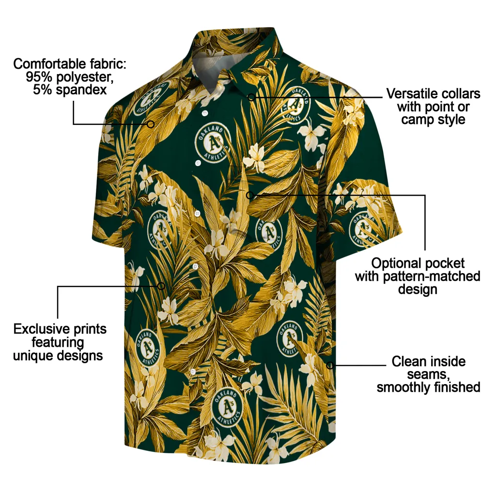 Oakland Athletics Hawaiian Shirt - Palm Leaves oakland athletics palm leaves green hawaiian shirts new arrival