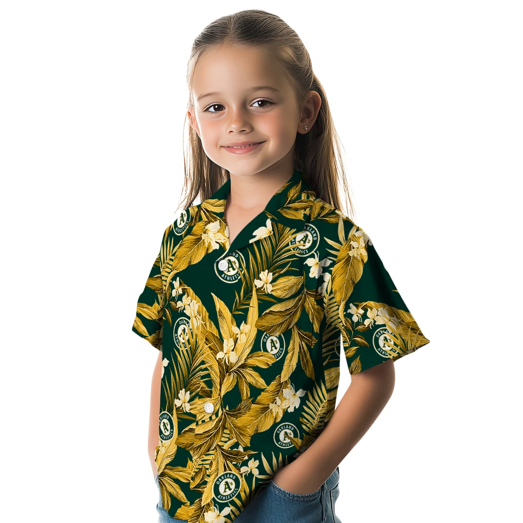 Oakland Athletics Hawaiian Shirt - Palm Leaves oakland athletics palm leaves green hawaiian shirts premium grade