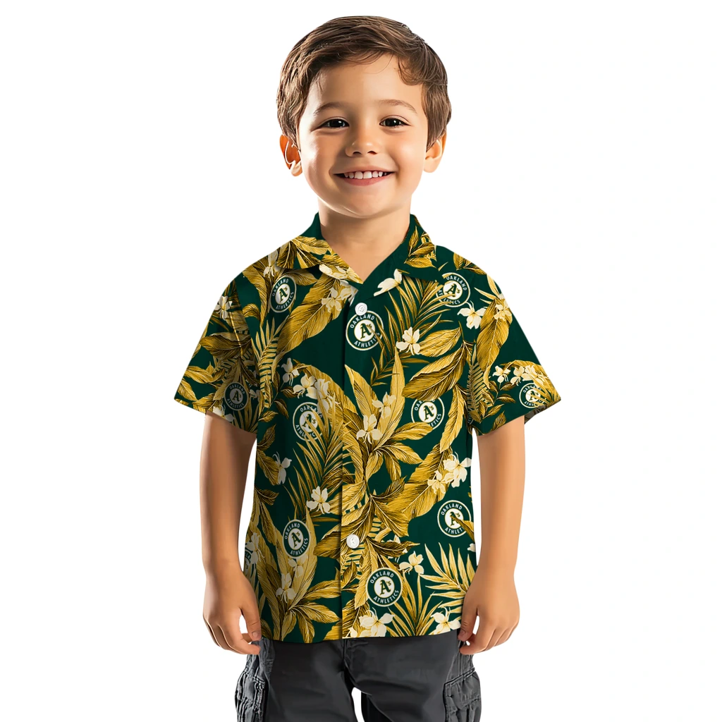 Oakland Athletics Hawaiian Shirt - Palm Leaves oakland athletics palm leaves green hawaiian shirts top rated