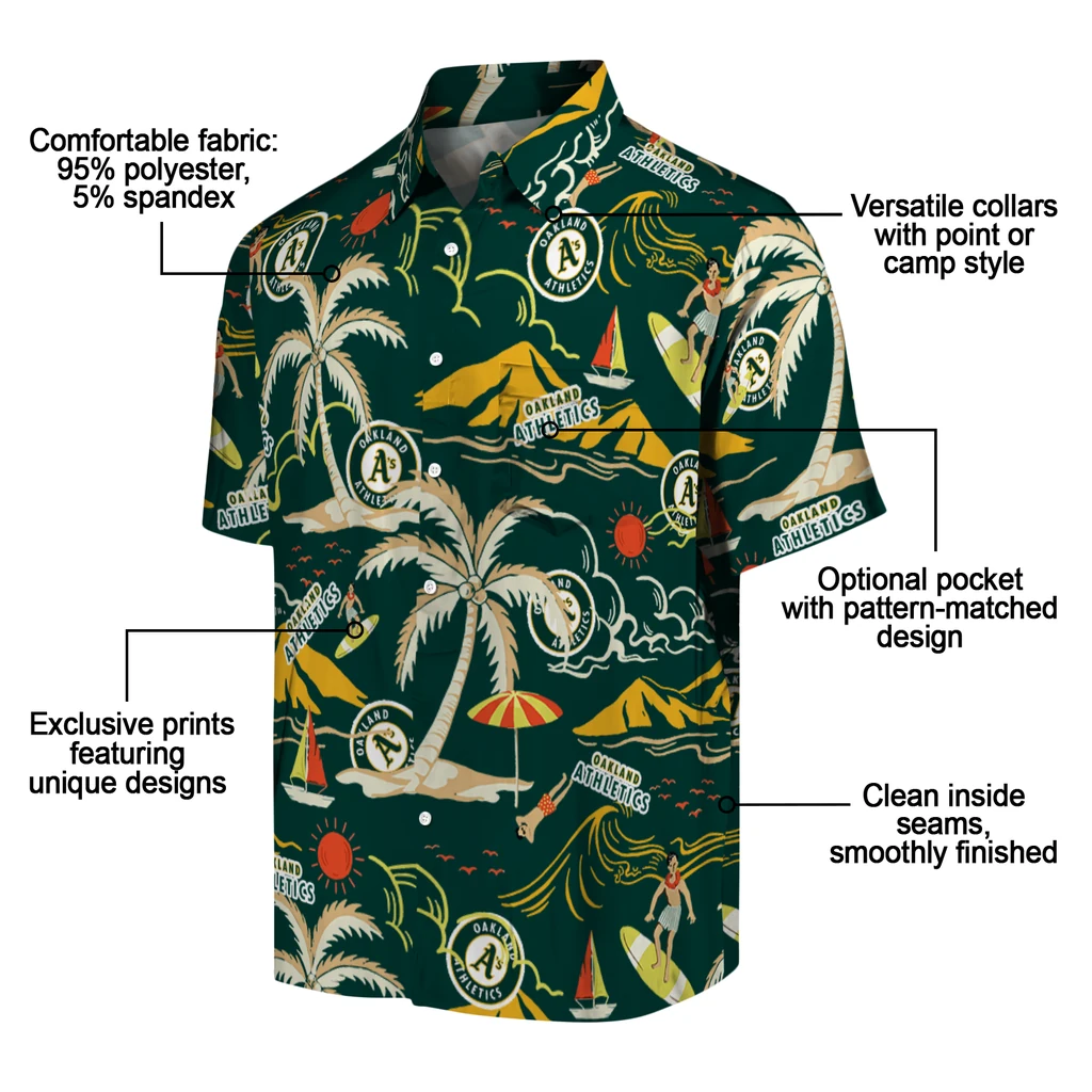 Oakland Athletics Hawaiian Shirt - Palm Tree Island oakland athletics palm tree island green hawaiian shirts new arrival