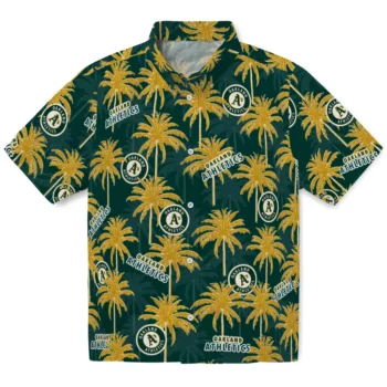 oakland athletics palm grove green hawaiian shirts best selling