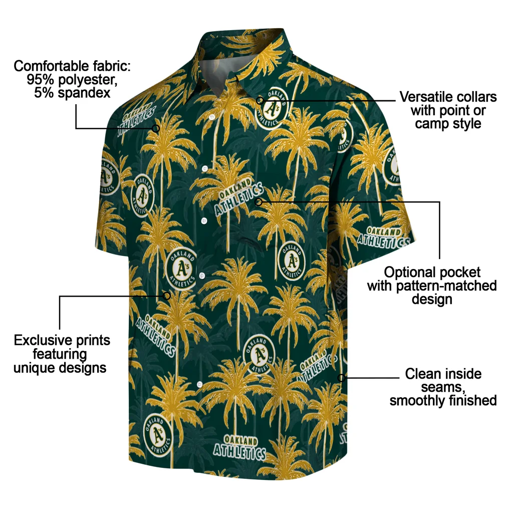 Oakland Athletics Hawaiian Shirt - Palm Tree Motif oakland athletics palm grove green hawaiian shirts new arrival