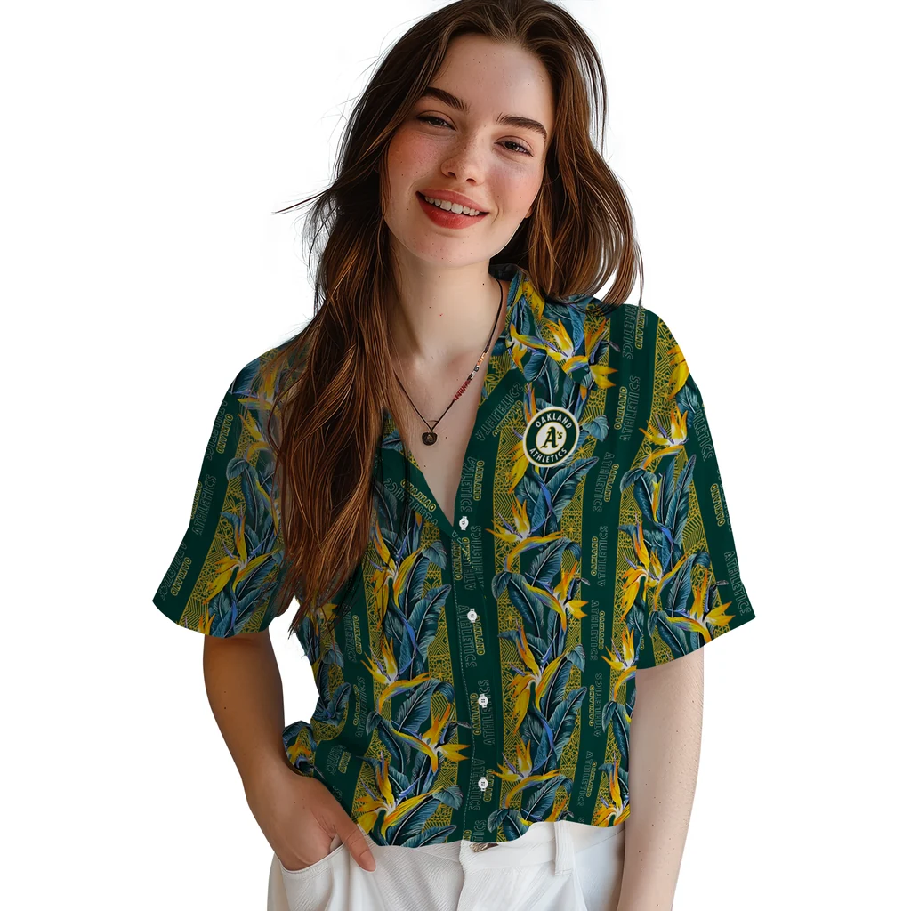 Oakland Athletics Hawaiian Shirt - Paradise Vines oakland athletics paradise vines green hawaiian shirts latest model