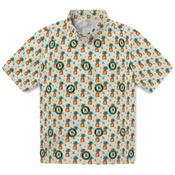 oakland athletics pineapple delight beige hawaiian shirts best selling