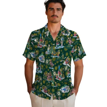 oakland athletics simpsons christmas green hawaiian shirts fashion forward