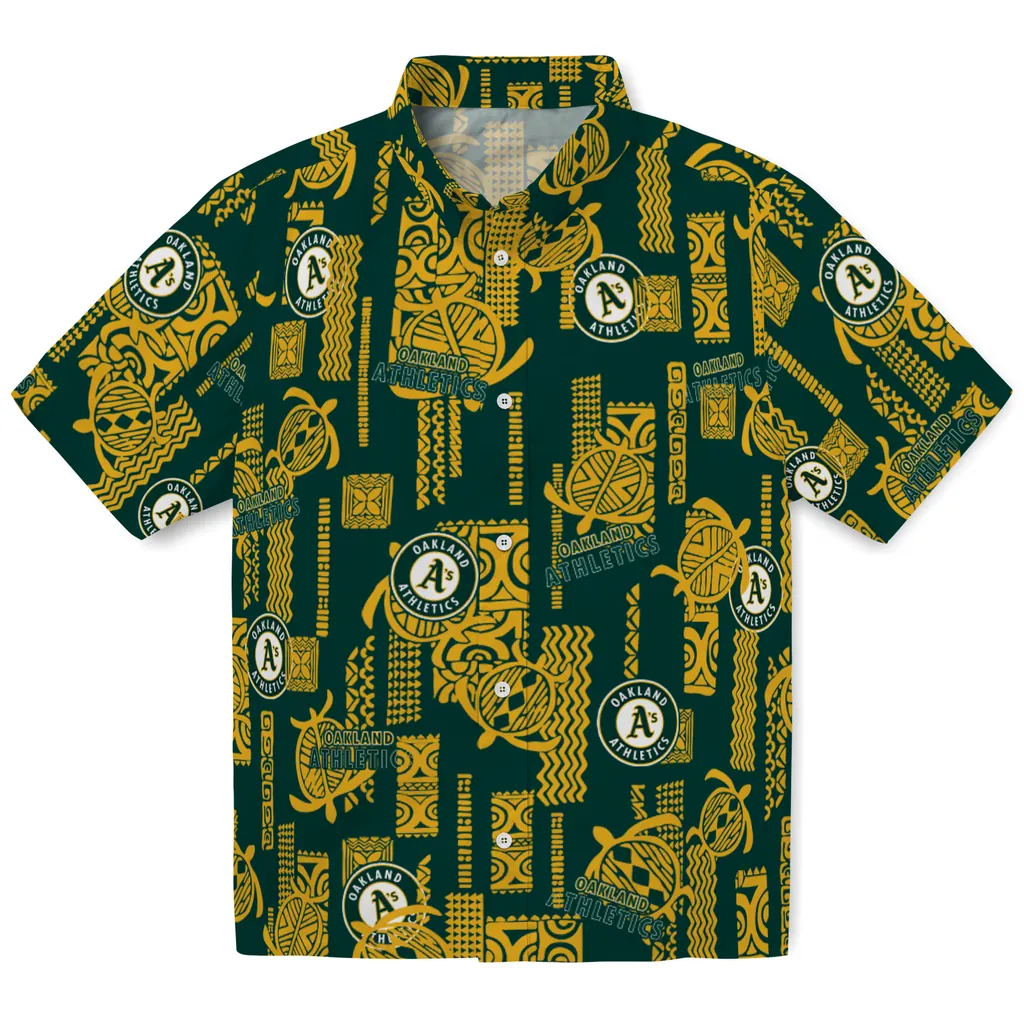 Oakland Athletics Hawaiian Shirt - Turtle Lines oakland athletics turtle lines green hawaiian shirts best selling