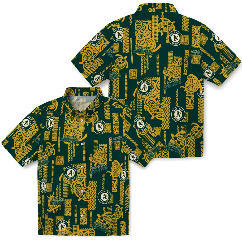 Oakland Athletics Hawaiian Shirt - Turtle Lines oakland athletics turtle lines green hawaiian shirts high quality