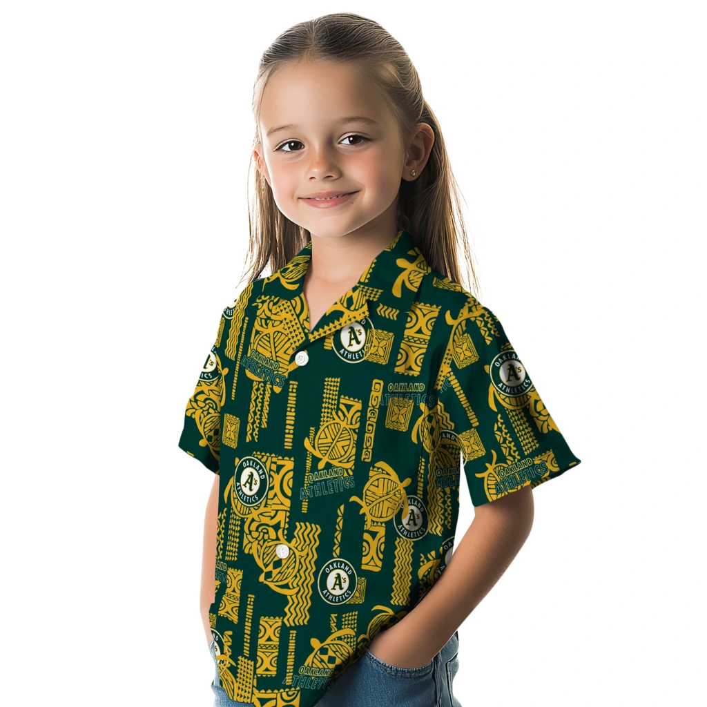 Oakland Athletics Hawaiian Shirt - Turtle Lines oakland athletics turtle lines green hawaiian shirts premium grade