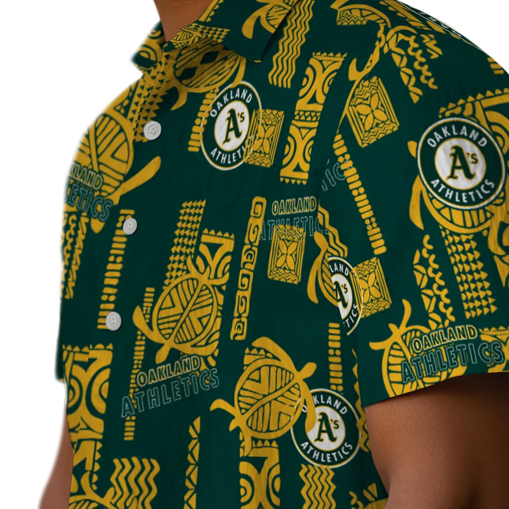 Oakland Athletics Hawaiian Shirt - Turtle Lines oakland athletics turtle lines green hawaiian shirts trendy