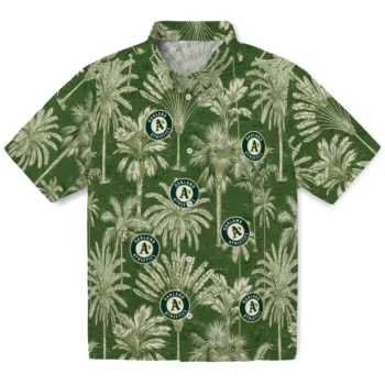 oakland athletics palm shadows green hawaiian shirts best selling