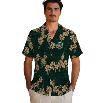 ohio bobcats hibiscus petals green hawaiian shirts fashion forward