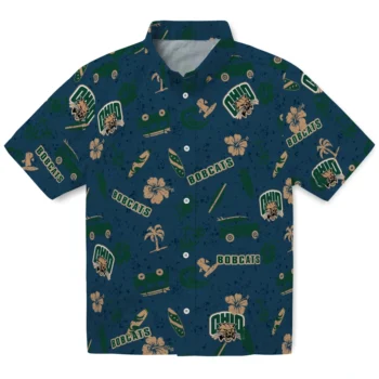 ohio bobcats beach vibe navy hawaiian shirts best selling