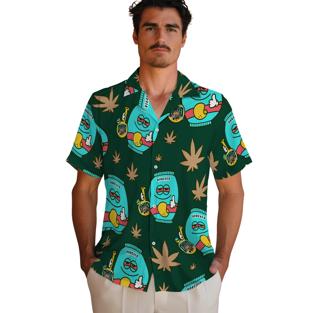 Ohio Bobcats Hawaiian Shirt - Chill Vibe ohio bobcats bong smile green hawaiian shirts fashion forward