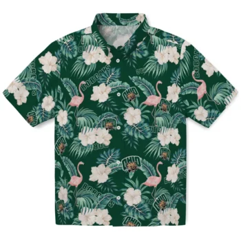 ohio bobcats flamingo palms green hawaiian shirts best selling