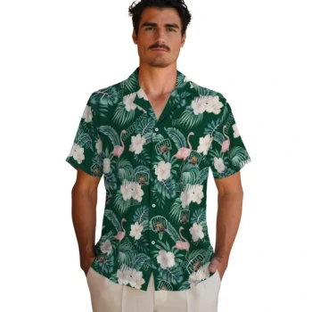 ohio bobcats flamingo palms green hawaiian shirts fashion forward