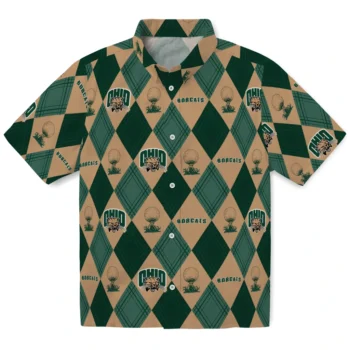 ohio bobcats balloon plaid green hawaiian shirts best selling