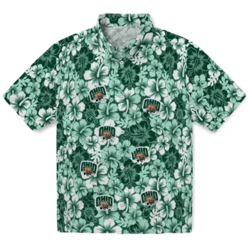 ohio bobcats hibiscus blooms green hawaiian shirts best selling