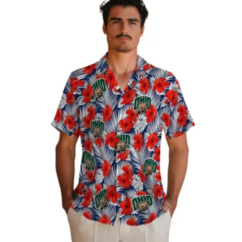 ohio bobcats hibiscus fiesta red royal blue hawaiian shirts fashion forward