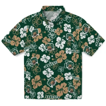 ohio bobcats hibiscus bloom green hawaiian shirts best selling