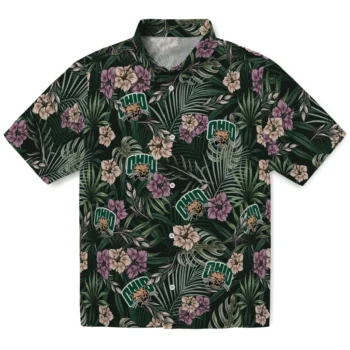 ohio bobcats hibiscus leaves pattern green hawaiian shirts best selling