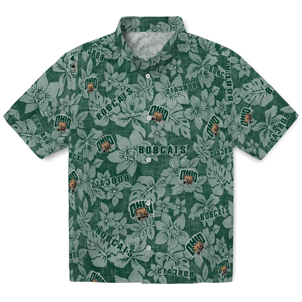 Ohio Bobcats Hawaiian Shirt - Hibiscus Oasis ohio bobcats hibiscus oasis green hawaiian shirts best selling