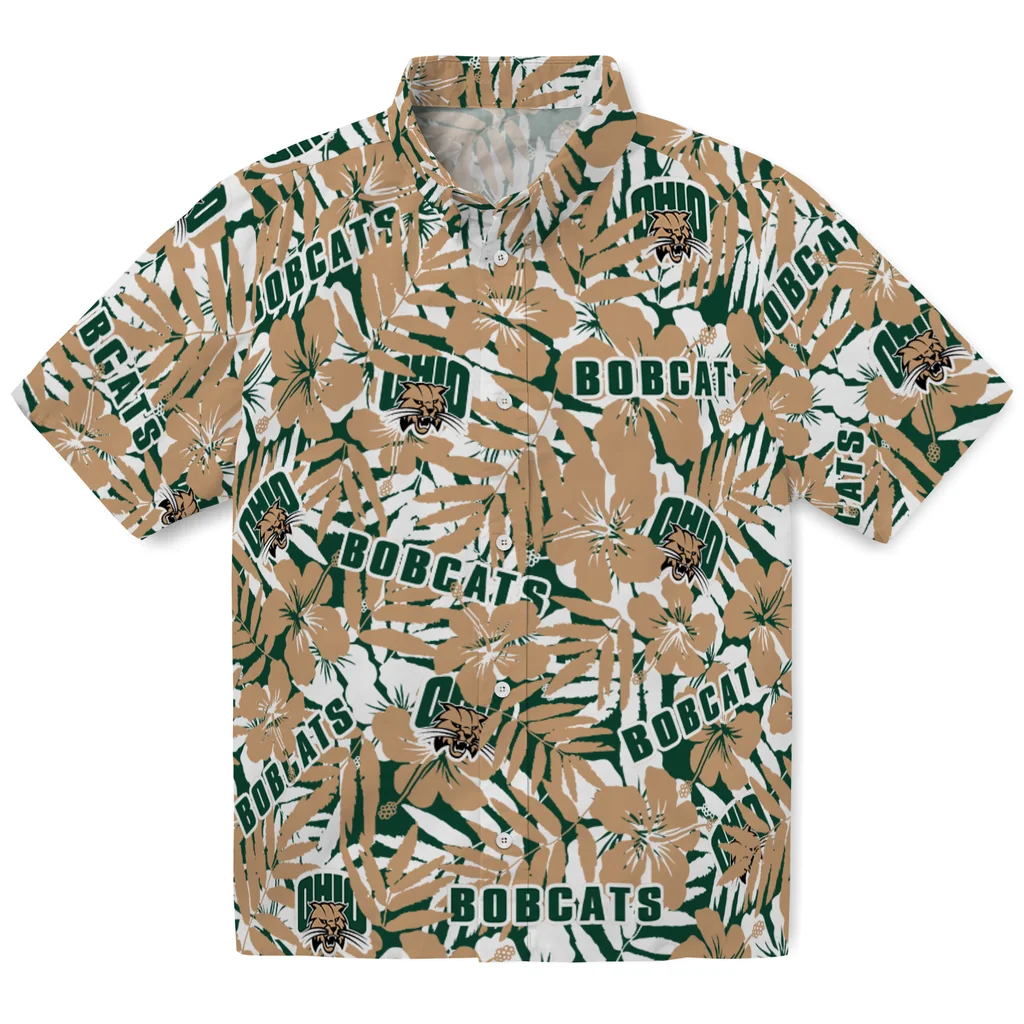 Ohio Bobcats Hawaiian Shirt - Hibiscus Overlay ohio bobcats hibiscus overlay hawaiian shirts best selling