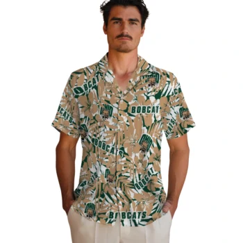 ohio bobcats hibiscus overlay hawaiian shirts fashion forward