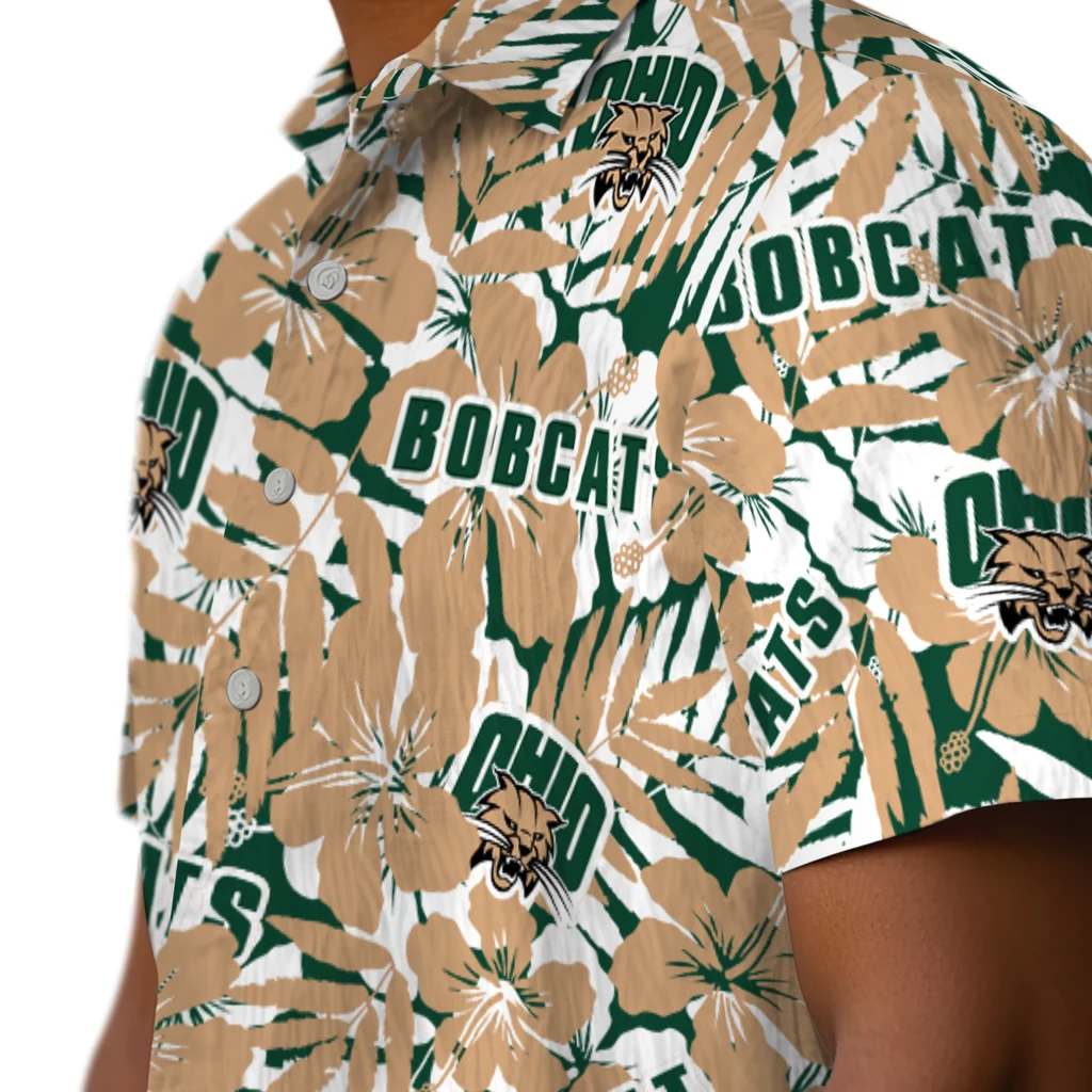Ohio Bobcats Hawaiian Shirt - Hibiscus Overlay ohio bobcats hibiscus overlay hawaiian shirts trendy
