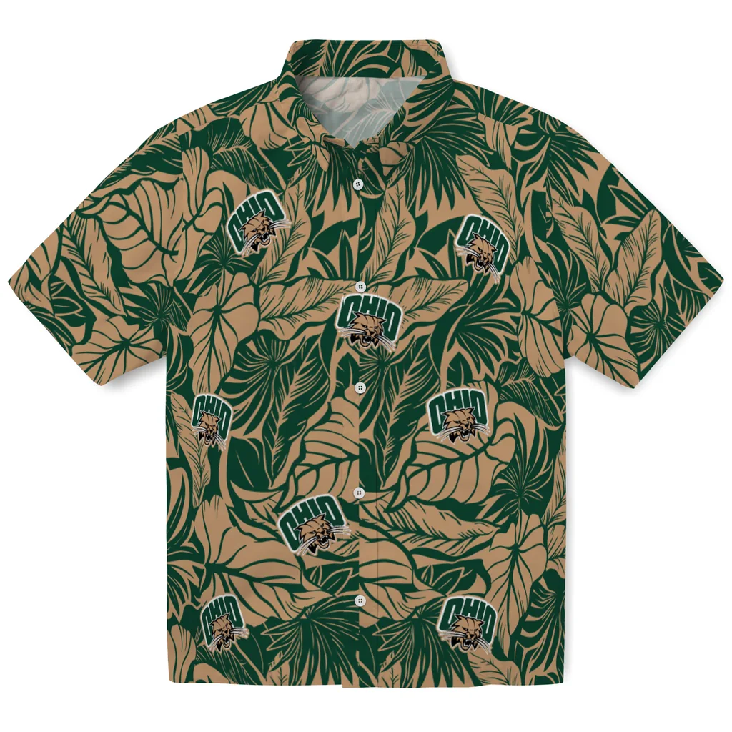 Ohio Bobcats Hawaiian Shirt - Monstera Layer ohio bobcats monstera layer green hawaiian shirts best selling