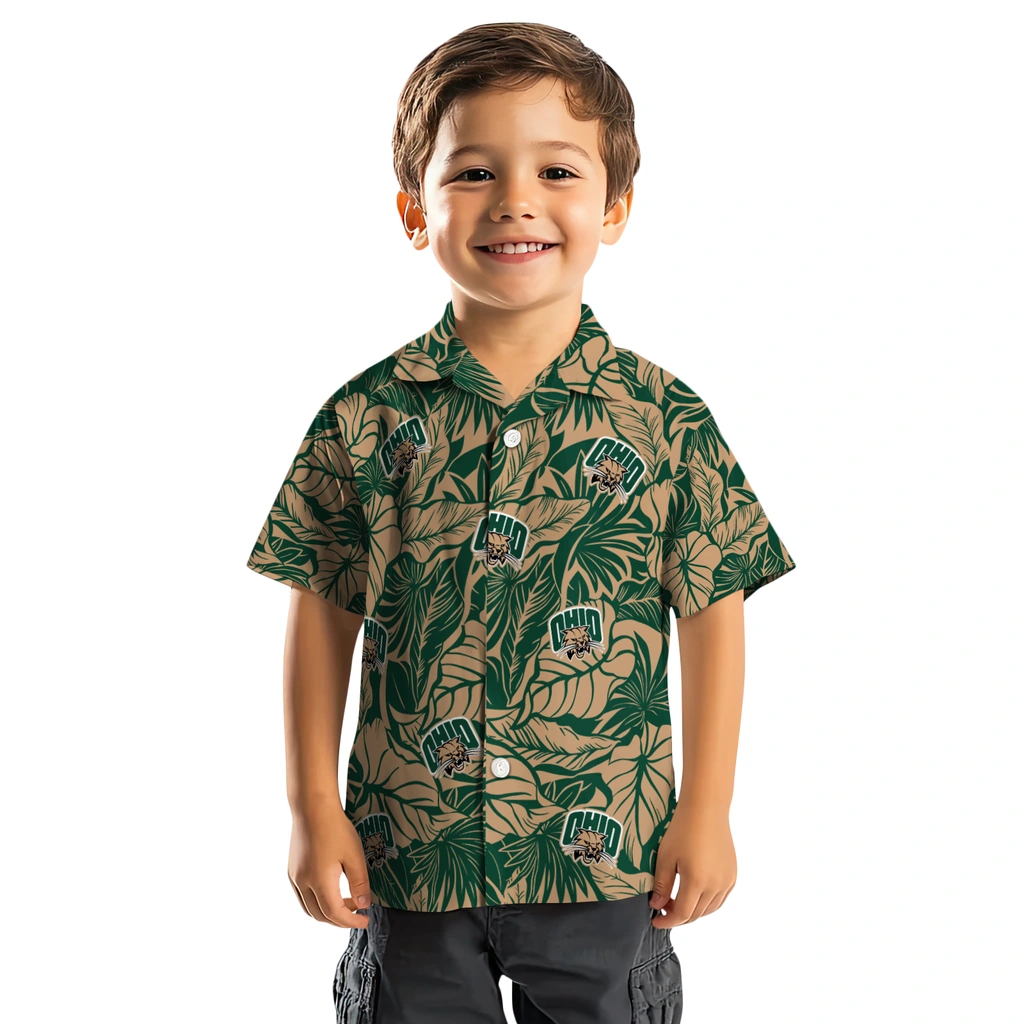 Ohio Bobcats Hawaiian Shirt - Monstera Layer ohio bobcats monstera layer green hawaiian shirts top rated