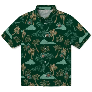 ohio bobcats palm and clouds green hawaiian shirts best selling