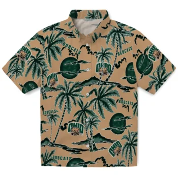 ohio bobcats palm sunset hawaiian shirts best selling