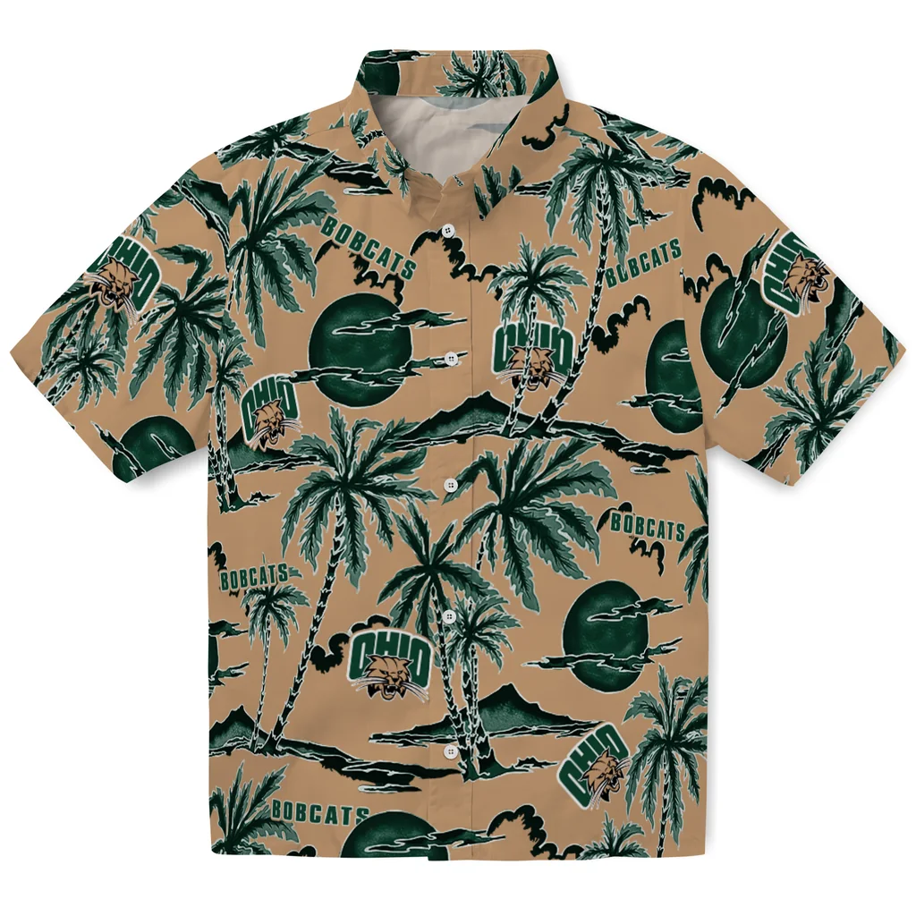 Ohio Bobcats Hawaiian Shirt - Palm Sunset ohio bobcats palm sunset hawaiian shirts best selling