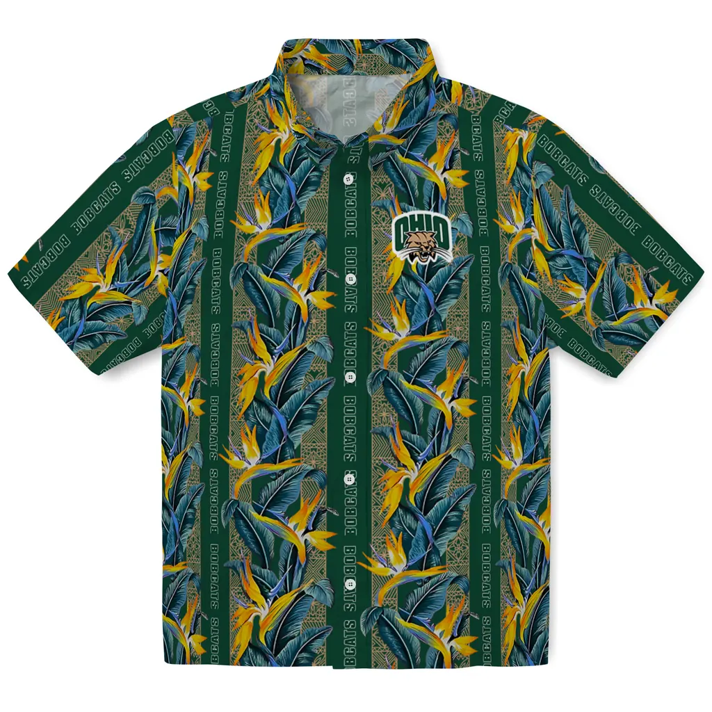 Ohio Bobcats Hawaiian Shirt - Paradise Vines ohio bobcats paradise vines green hawaiian shirts best selling