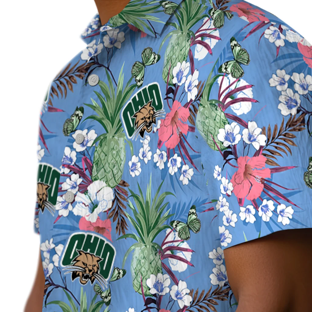 Ohio Bobcats Hawaiian Shirt - Pineapple Bouquet ohio bobcats pineapple bouquet best sky blue hawaiian shirts trendy