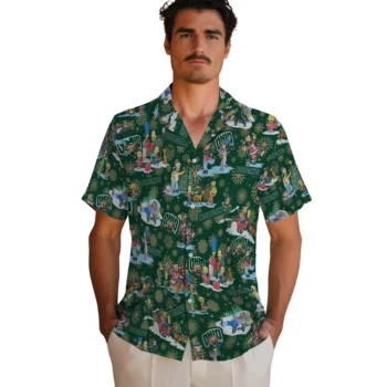ohio bobcats simpsons christmas green hawaiian shirts fashion forward