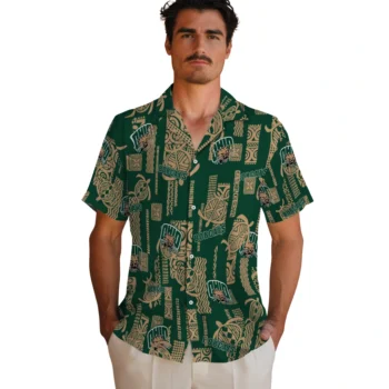 ohio bobcats turtle lines green hawaiian shirts fashion forward