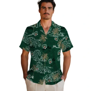 ohio bobcats wave palm green hawaiian shirts fashion forward