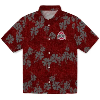 ohio state buckeyes hibiscus petals scarlet hawaiian shirts best selling