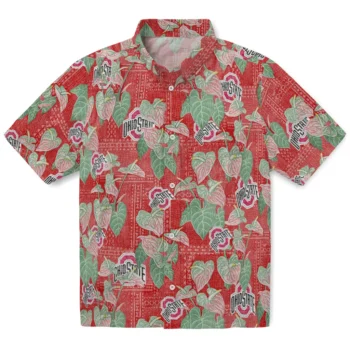 ohio state buckeyes anthurium overlay scarlet hawaiian shirts best selling