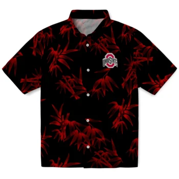 ohio state buckeyes bamboo branches scarlet black hawaiian shirts best selling