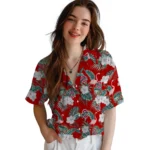 Ohio State Buckeyes Hawaiian Shirt – Flamingo and Hibiscus