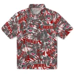 Ohio State Buckeyes Hawaiian Shirt – Hibiscus Overlay