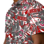 Ohio State Buckeyes Hawaiian Shirt – Hibiscus Overlay