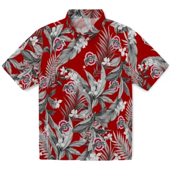 ohio state buckeyes palm leaves scarlet hawaiian shirts best selling