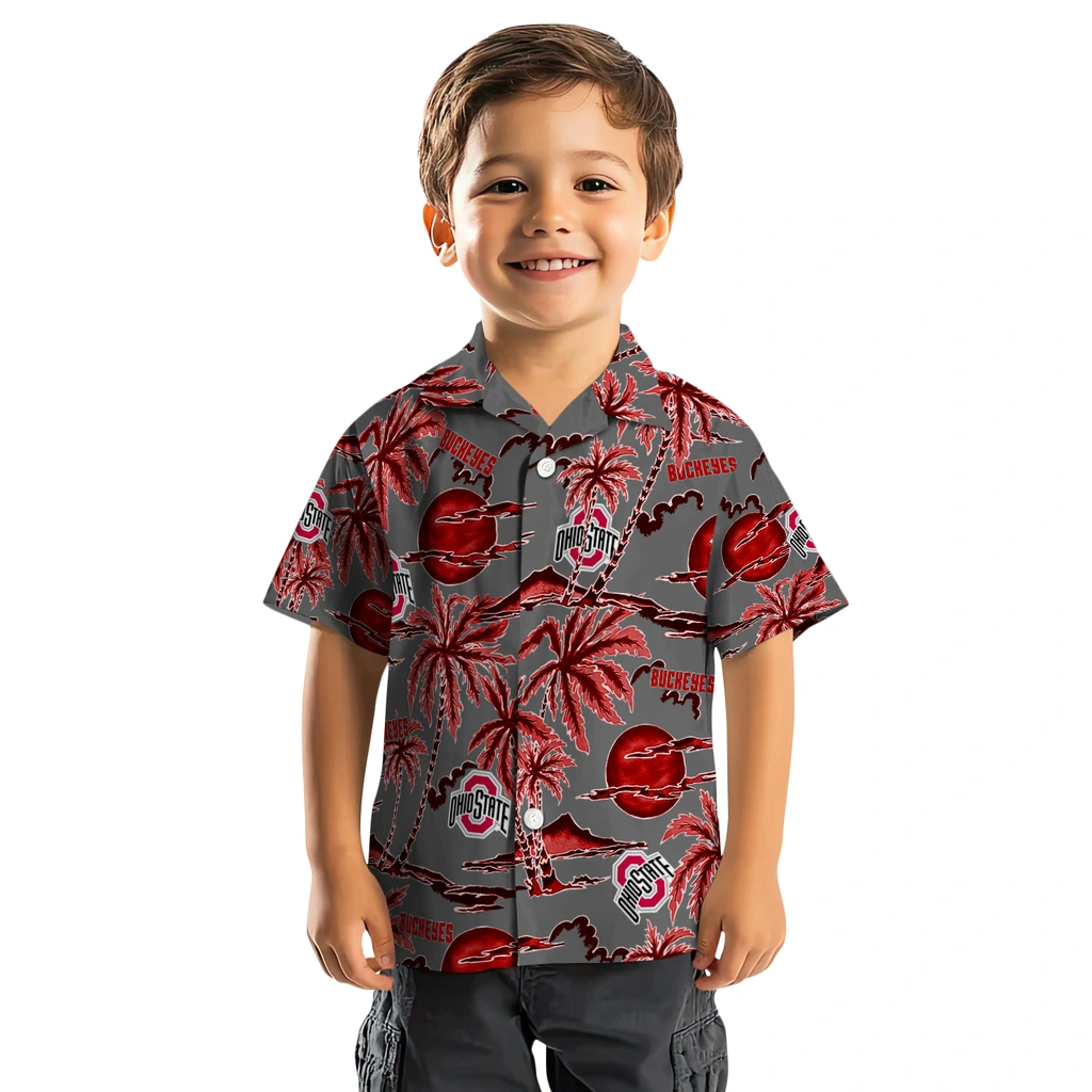 Ohio State Buckeyes Hawaiian Shirt - Palm Sunset ohio state buckeyes palm sunset hawaiian shirts top rated