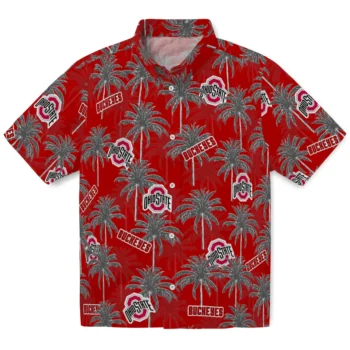 ohio state buckeyes palm grove scarlet hawaiian shirts best selling