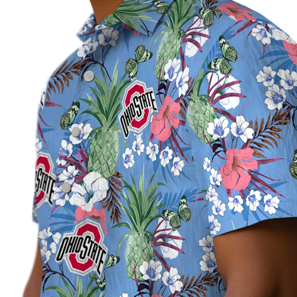 Ohio State Buckeyes Hawaiian Shirt - Pineapple Bouquet ohio state buckeyes pineapple bouquet best sky blue hawaiian shirts trendy