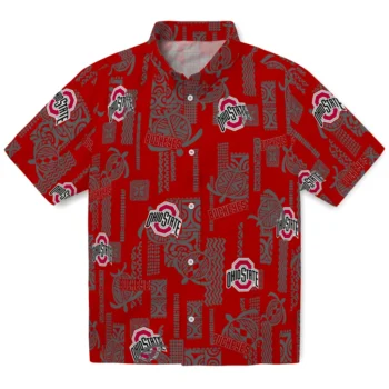 ohio state buckeyes turtle lines scarlet hawaiian shirts best selling